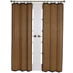 Bamboo Ring Top Curtain Panel Colonial Brown