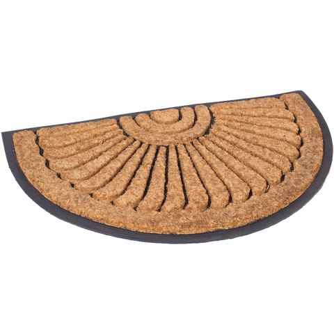 BirdRock Home Round Natural Coir and Rubber Doormat