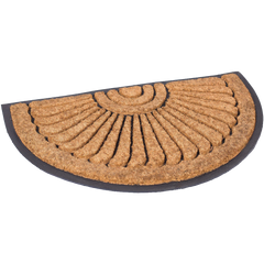BirdRock Home Round Natural Coir and Rubber Doormat